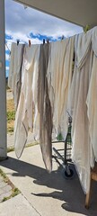 clothes drying in the sun