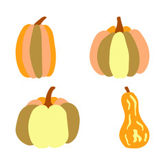 Set of pumpkins for decoration