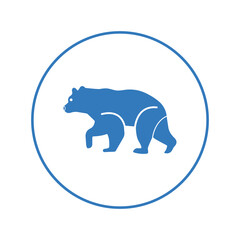 Fototapeta premium Forest animal grizzly bear icon | Circle version icon |