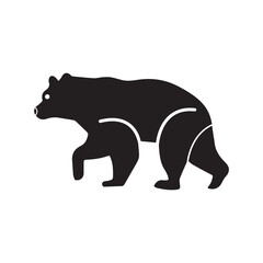 Forest animal grizzly bear icon | Black Vector illustration |