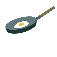 Frying pan and fried egg