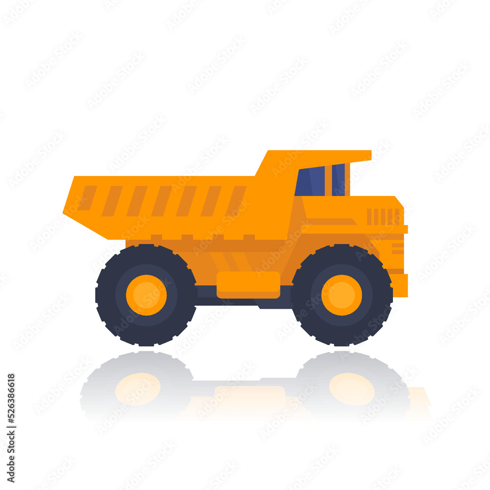 Canvas Prints dump truck on white, heavy machinery vector