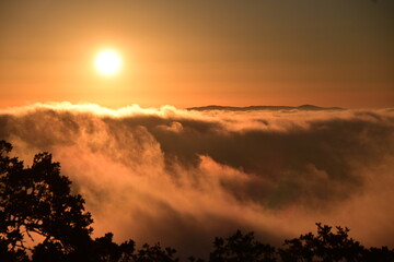 sunrise over the mountains