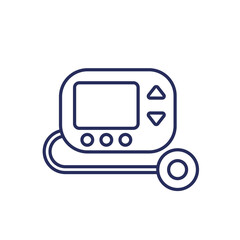 insulin pump line icon on white
