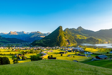 Landscape with lake and mountains - Seewen, Switzerland
