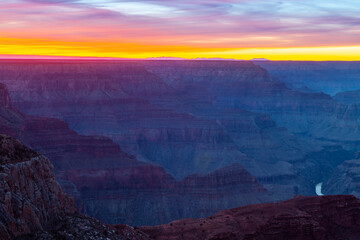 Vibrant skies over the Grand Canyon at sunset