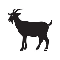 Domestic pet animal goat icon | Black Vector illustration |