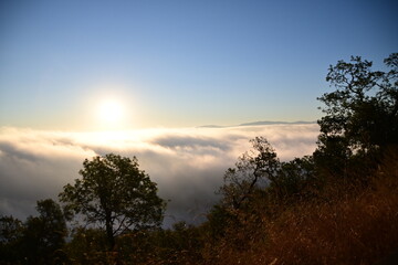 sunset in the mountains