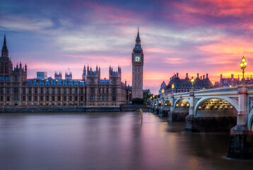 Big Ben and the Houses of Parliament at sunset