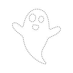 Ghost tracing worksheet for kids