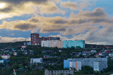 Cityscape with modern buildings. Vladivostok Russia
