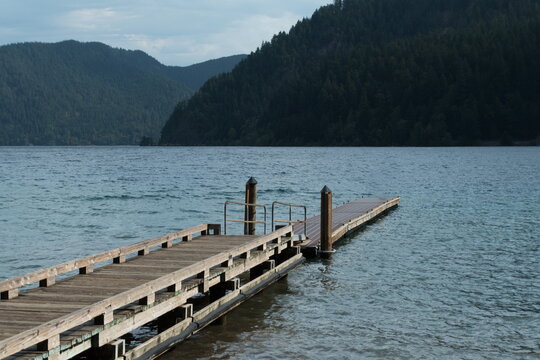 Wooden pier on Crescent lake -2