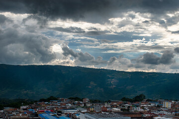 Fototapeta premium clouds over the city