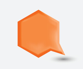 Polygonal Orange Speech Bubble On White Background