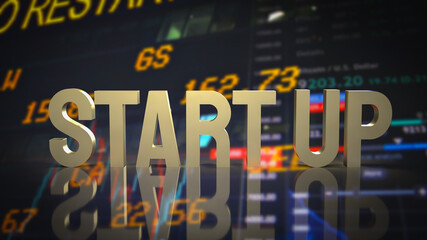 The gold start up for business concept 3d rendering