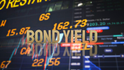 The  bond yield gold text for business concept 3d rendering