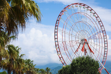 Fototapeta premium Beautiful large Ferris wheel outdoors on sunny day