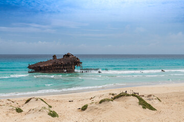 ship wreck on the coast of Cape Verde Islands