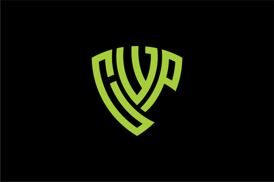 CWP creative letter shield logo design vector icon illustration