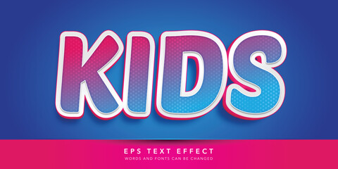 kids 3d editable text effect