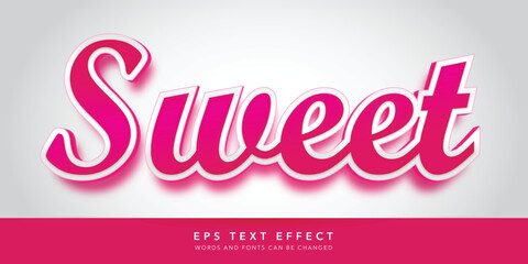 sweet 3d editable text effect
