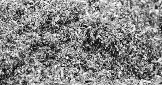 Abstract textures and patterns - Scrap metal shavings swirls. Steel scrap materials recycling.