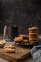 Homemade oatmeal raisin cookies