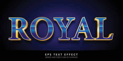royal 3d editable text effect - obrazy, fototapety, plakaty