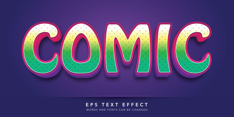 comic 3d editable text effect