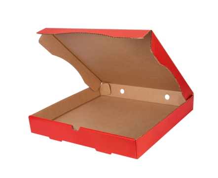 side view of Pizza box isoated on white background