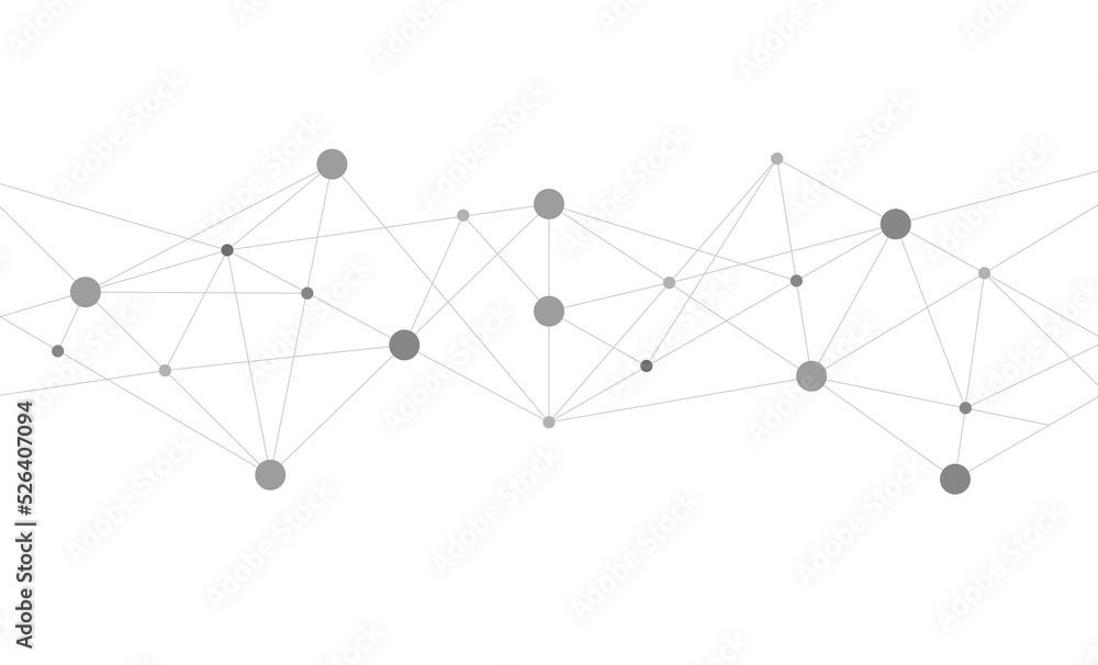 Poster Polygon network connected dots and lines technology background template. Business technology linked global graphic vector.