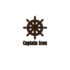 Rudder vector for captain sailor icon on white background