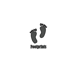 Vector icon of footprints on white background