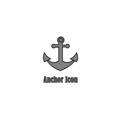 Simple anchor icon vector on white background
