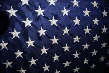 US Flag White Stars on Blue Material