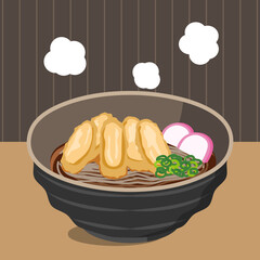 ごぼ天そば　背景あり　1:1