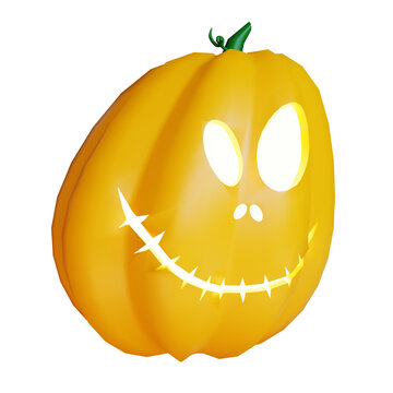 3d render halloween scary pumpkin
