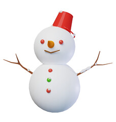 3D素材_かわいい雪だるま