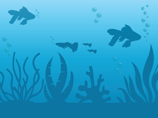 underwater world with fishes