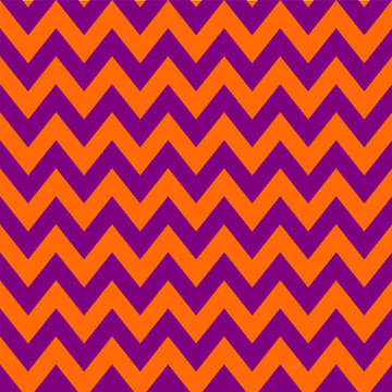 Orange and purple color of zigzag pattern. Vector. Paper, cloth, fabric, cloth, dress, napkin, cover, bed printing, gift, present or wrap. Halloween, spring, fall, harvest concept, background.