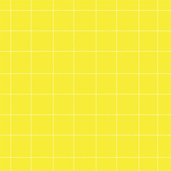 Abstract yellow square fabric pattern, white dashed line quilt pattern, bed sheet pattern, handkerchief pattern.