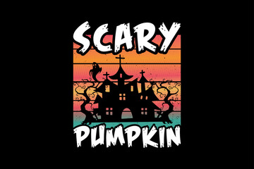 scary pumpkin, Halloween t-shirt design