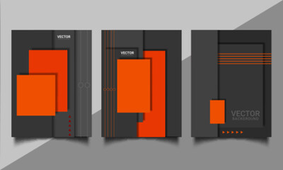 Templates of black covers for business reports