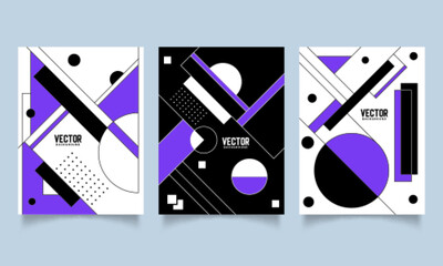 Flat geometric covers design. Vector Illustration