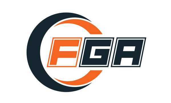 FGA three-letter circle logo design. custom font logo vector template | abstract logo | word mark logo | letter mark logo | business logo | minimalist logo | font logo |