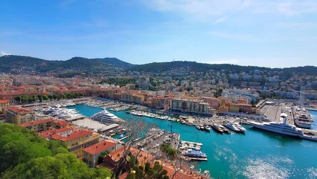 France, Cote D Azur and French Riviera, Nice marina and port near historic city center and old city.