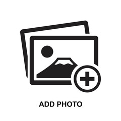 Add photo icon isolated on white background vector illustration.