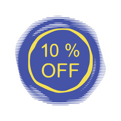 Discount 10 percent, design element, sign label, vector stickers
