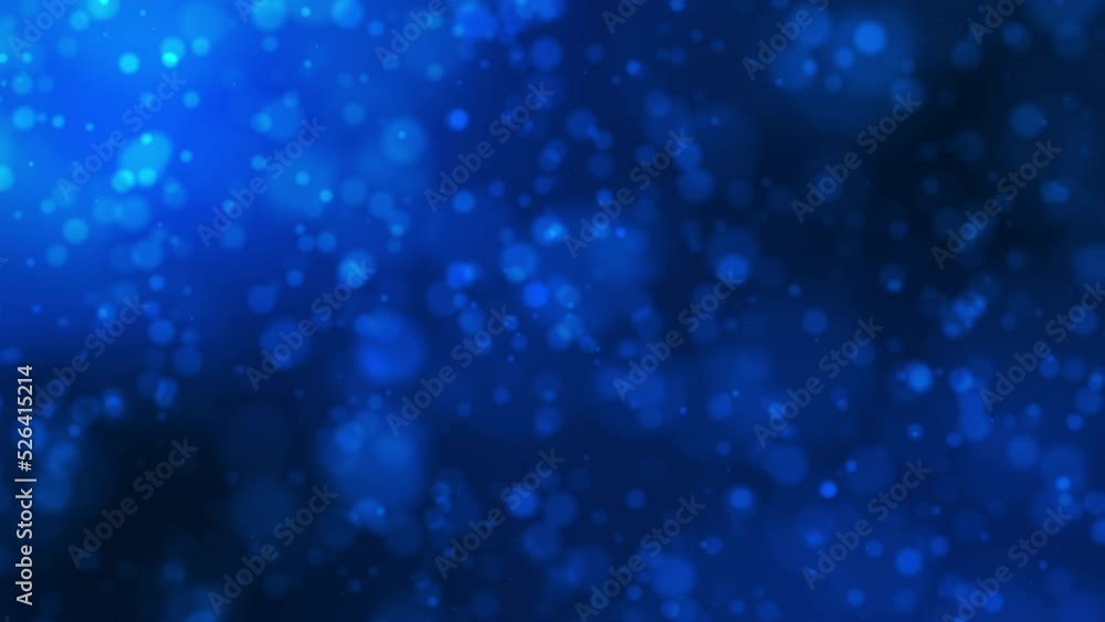Poster abstract seamless loop blue particles bokeh blink lights. christmas light texture background. motion