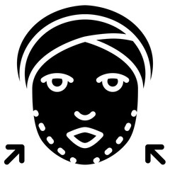 Jaw surgery icon. Solid design. For presentation.